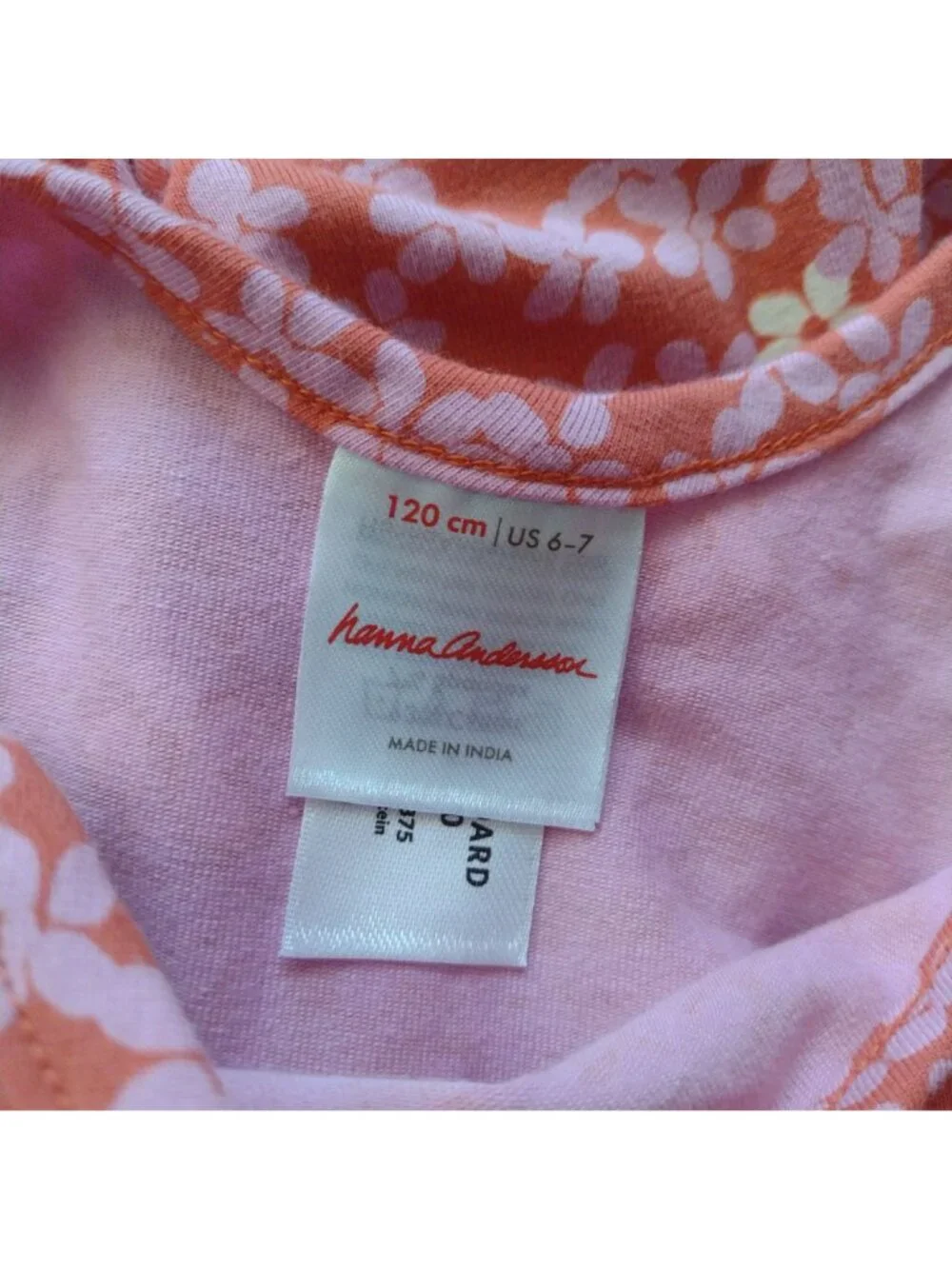 Hanna Andersson Skater Dress 6-7 Pink Floral Cotton Knit Fit n Flare w POCKETS